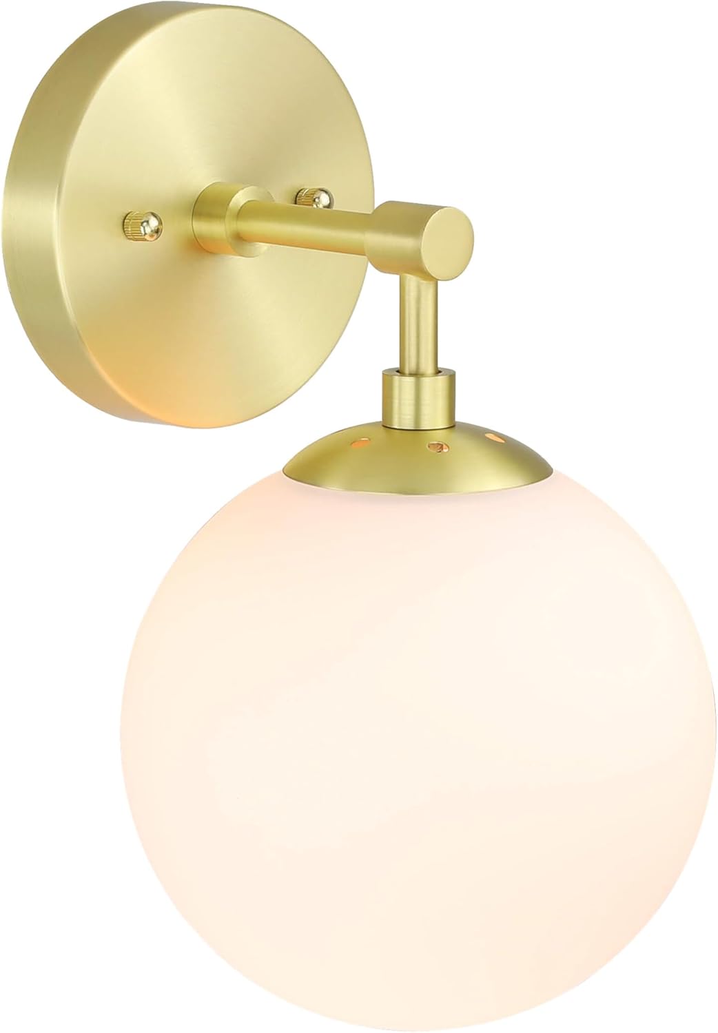 Modern Chrome Globe Frosted Glass Wall Sconce
