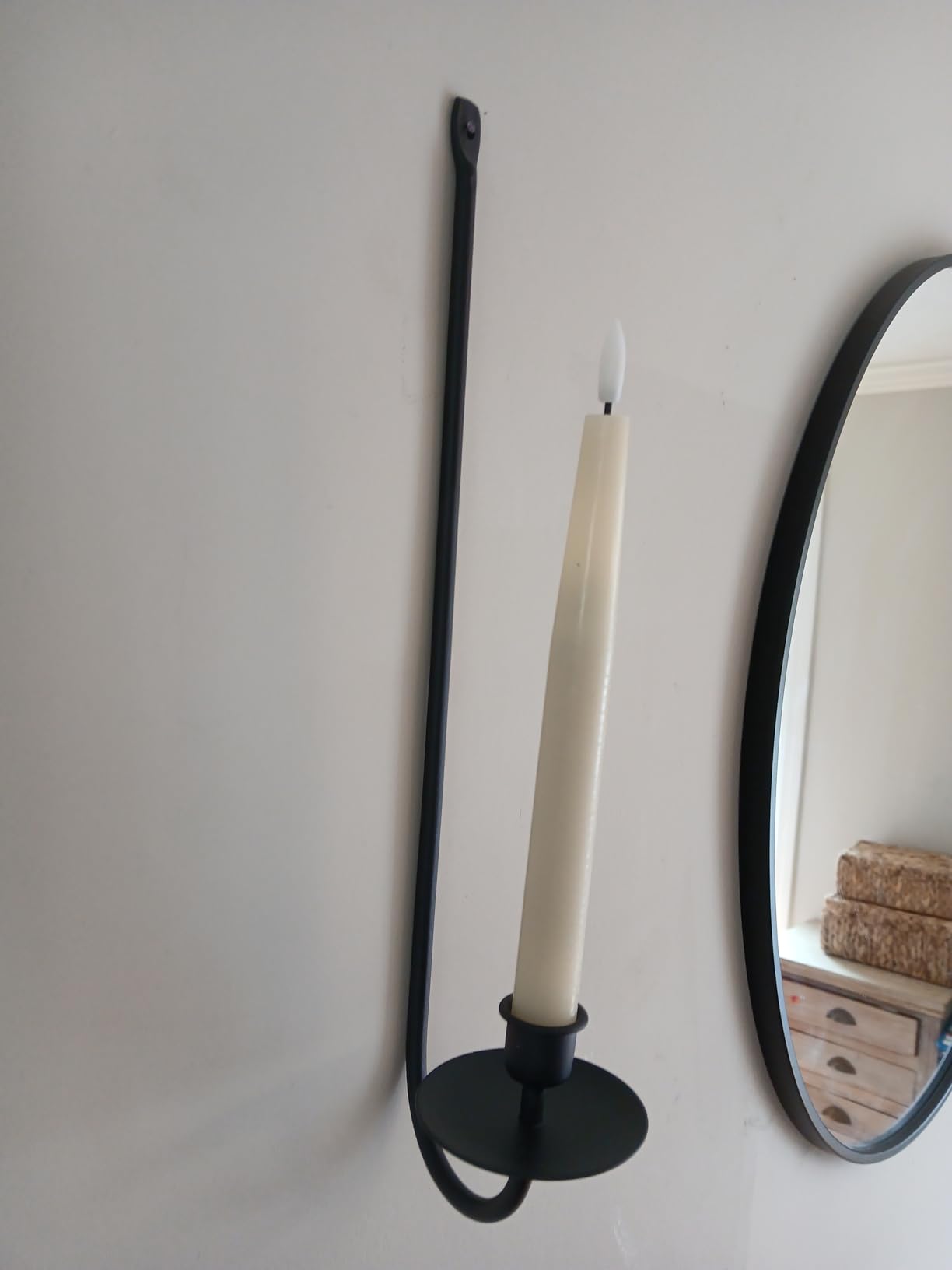Black Metal Candle Holder Wall Sconces Set