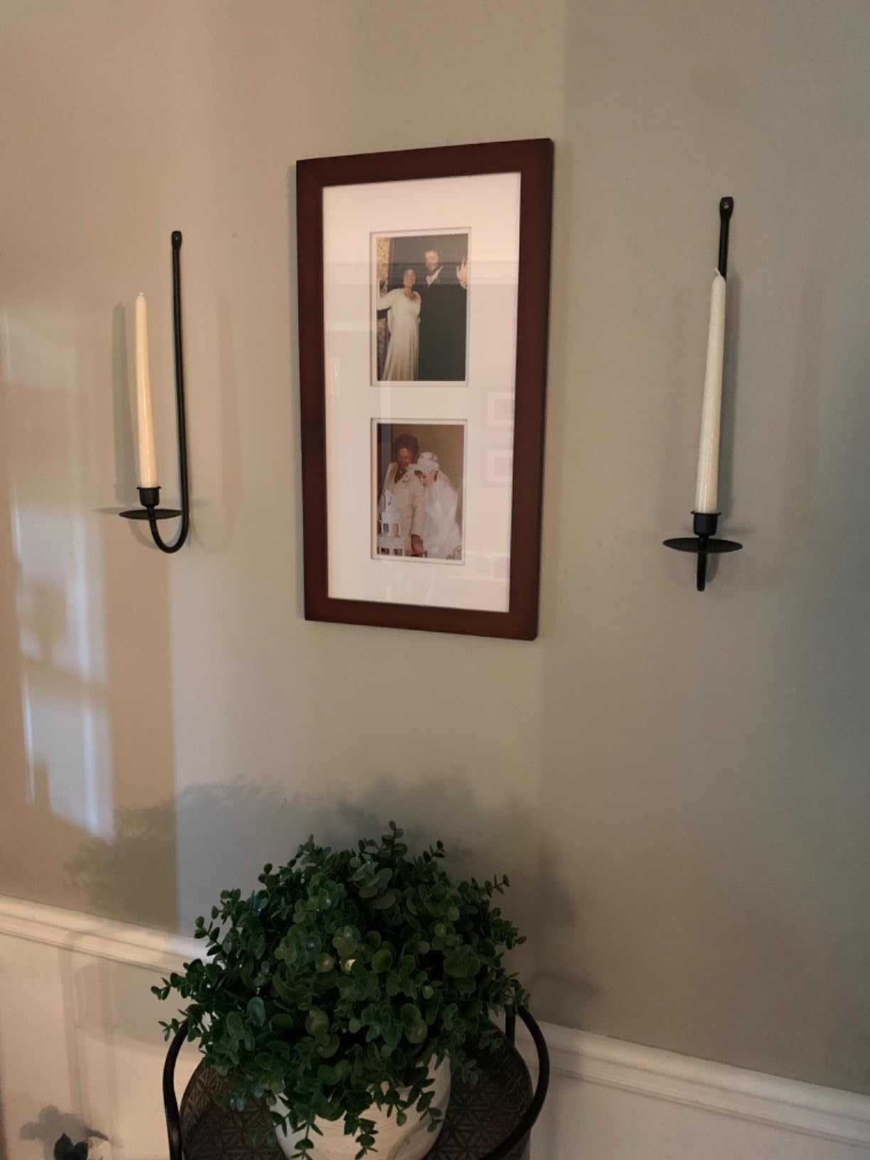 Black Metal Candle Holder Wall Sconces Set