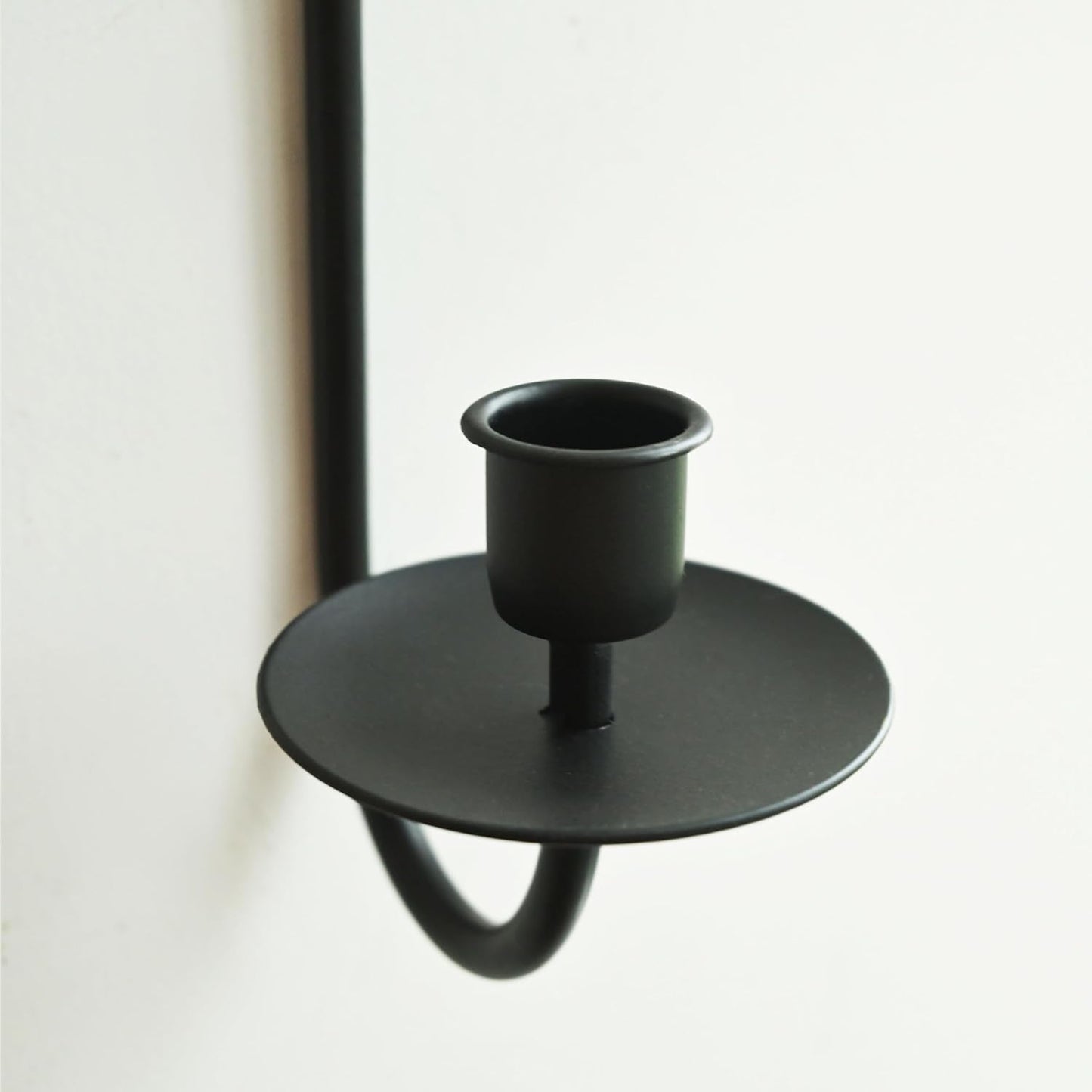 Black Metal Candle Holder Wall Sconces Set