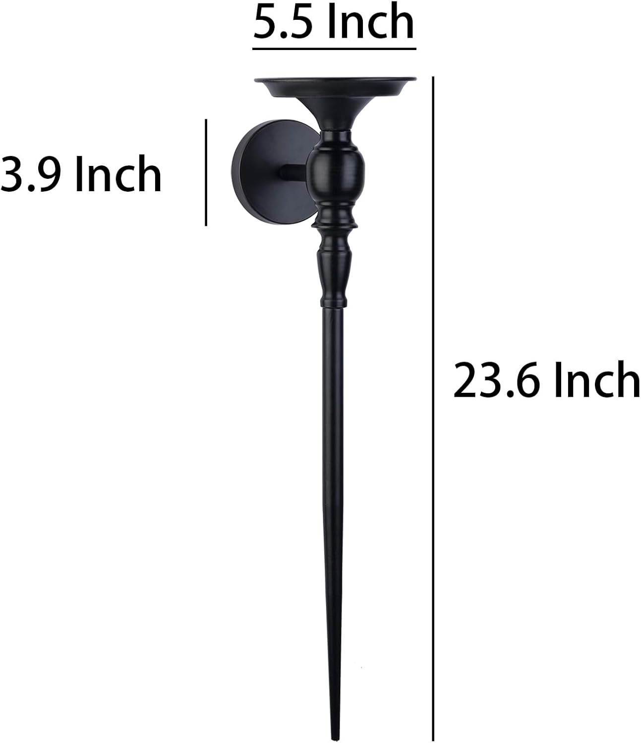 Black Pillar Candle Wall Sconce Set