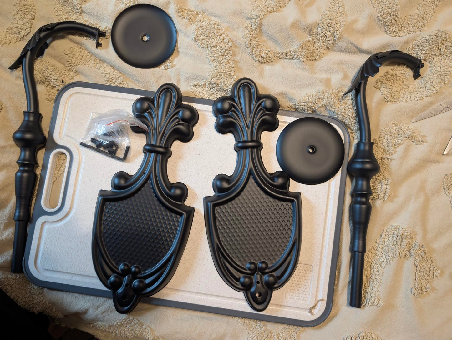 Gothic Black Iron Crown Candle Holder Set