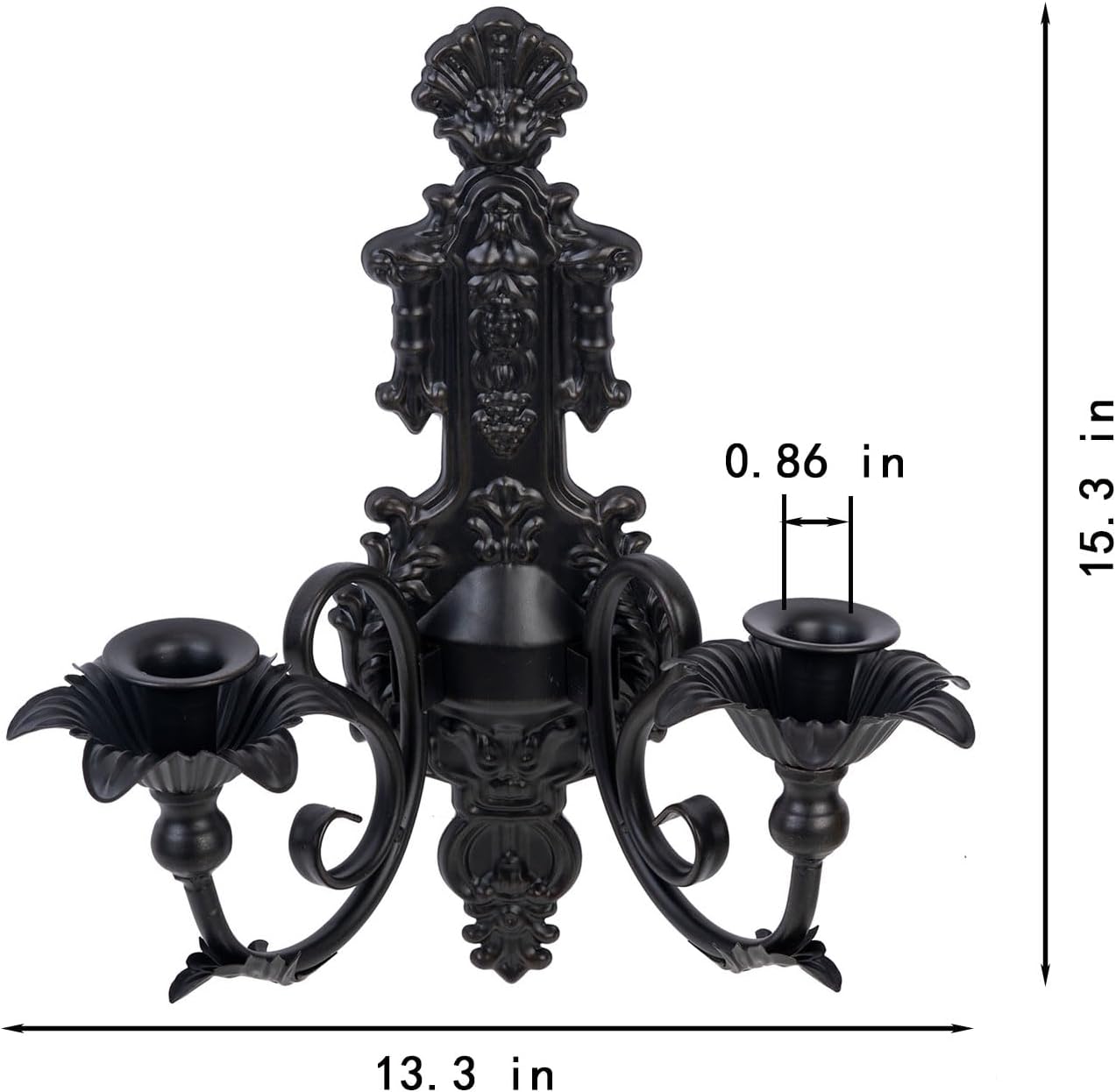 Rustic Metal Gothic Candle Sconce Set