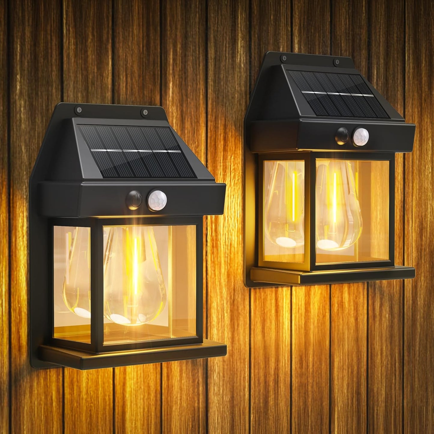 Solar Lantern Waterproof Porch Wall Lights Set