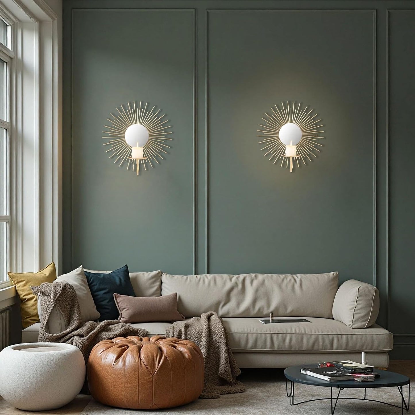Sun Light Wall Candle Holder Set