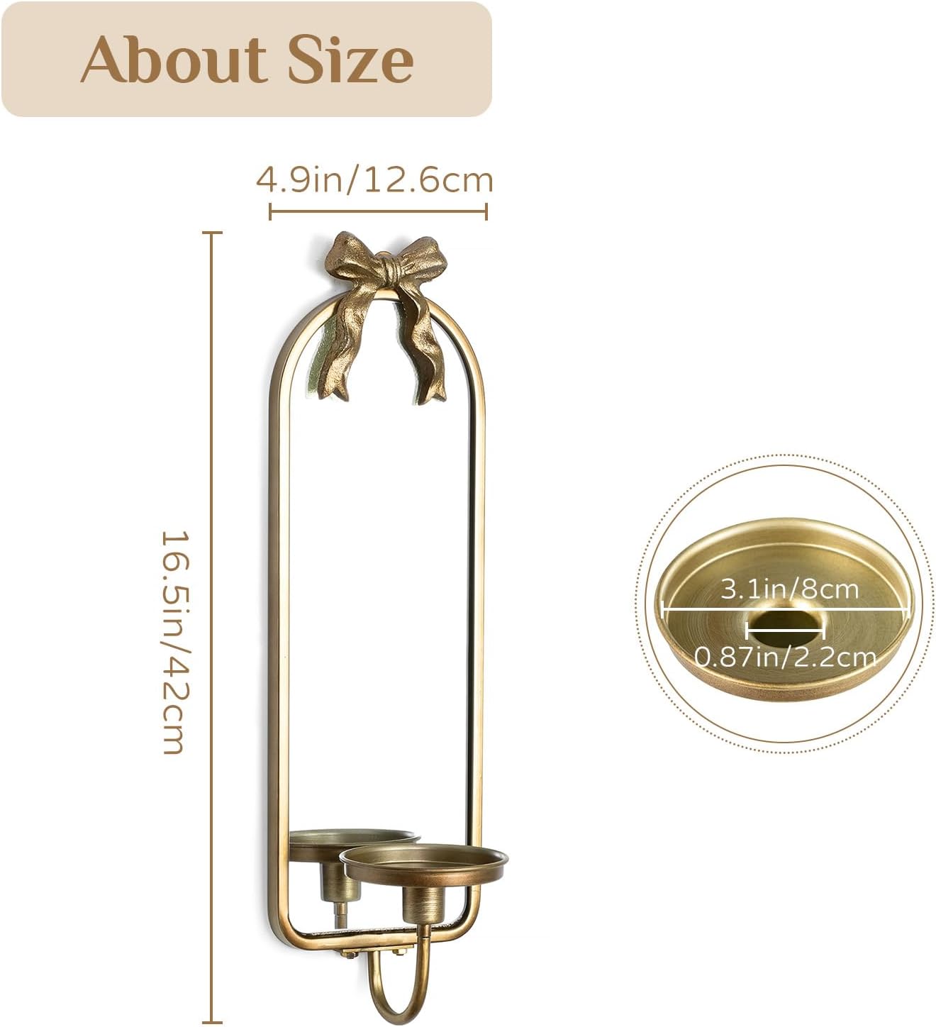 Vintage French Mirror Candle Sconce Set