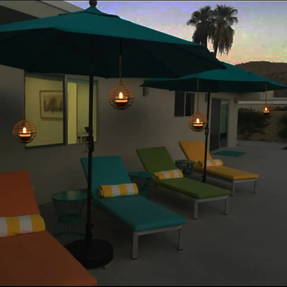 4Pcs Iron Ball Candle Solar Lantern