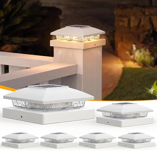 6PCS 4x4 Solar Post Cap Light