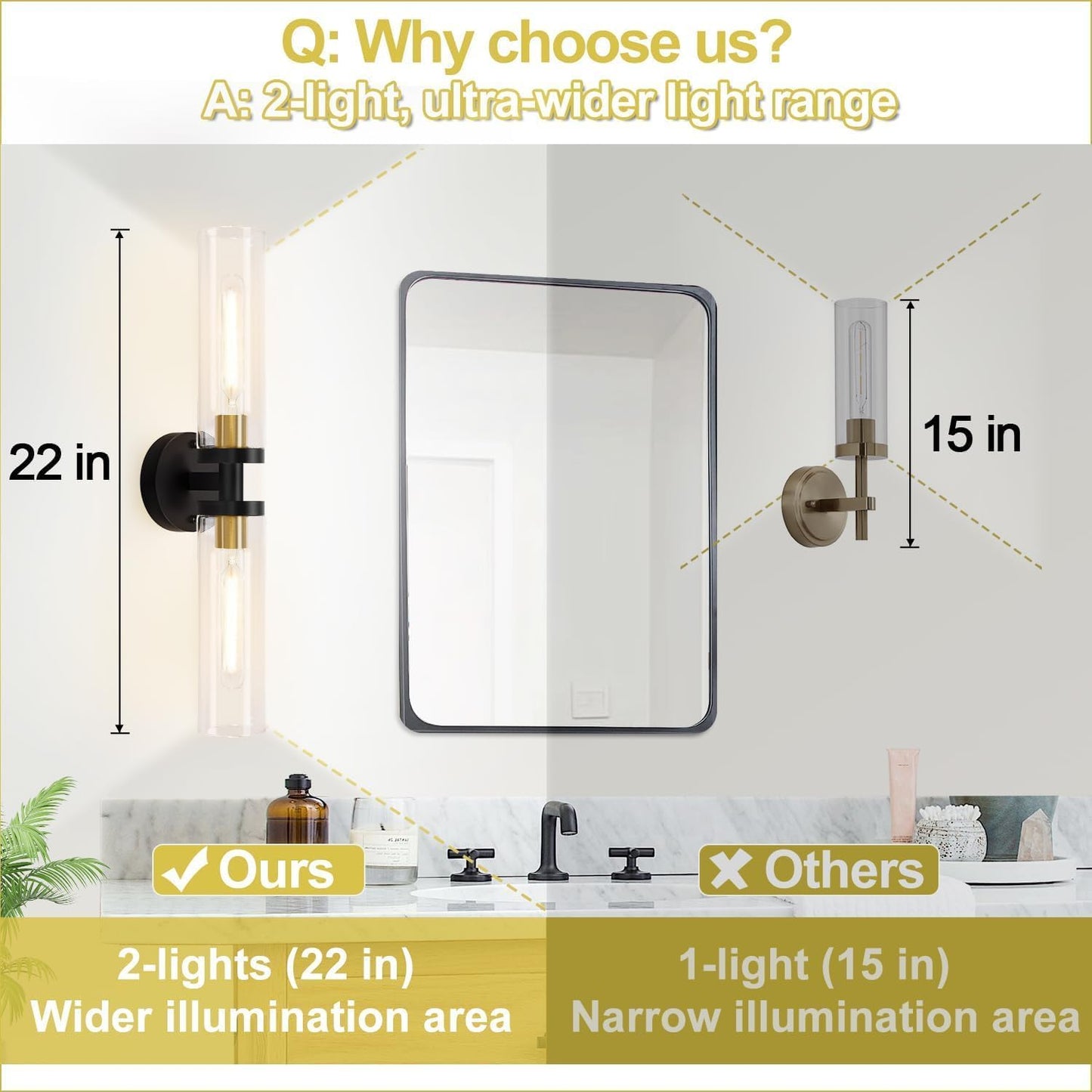 Glass Rod Wall Sconces Set