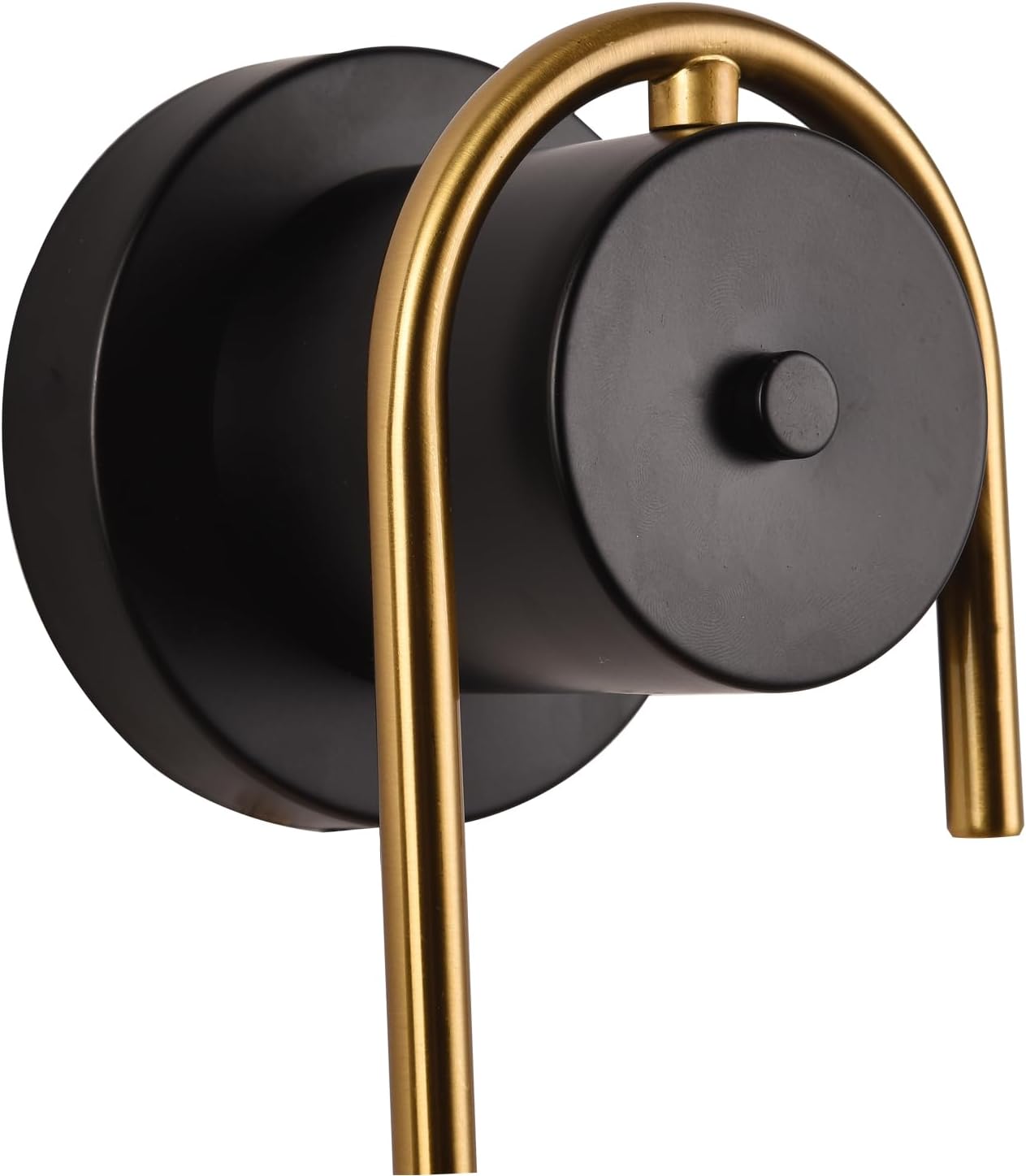 Black and gold valve handle on a white background