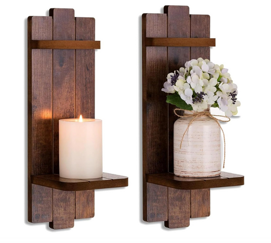 Farmhouse Rustic Candle Holder Sconce