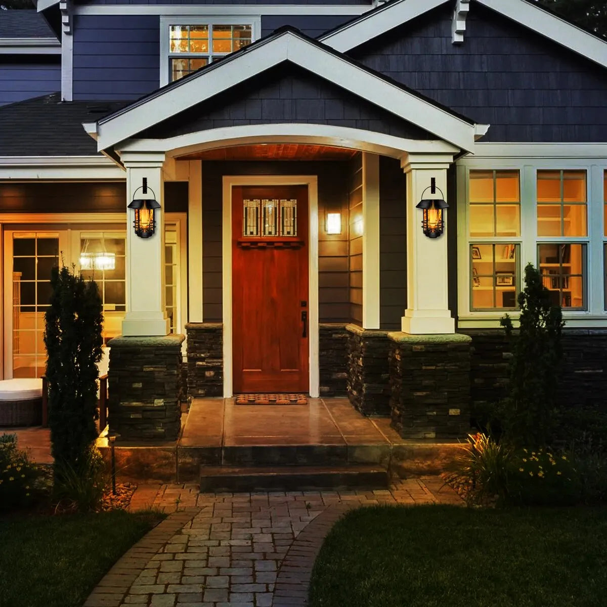 Flickering Flames Garden Lantern Set