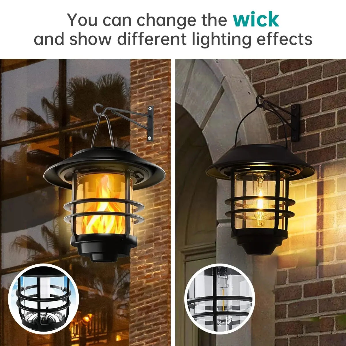 Flickering Flames Garden Lantern Set