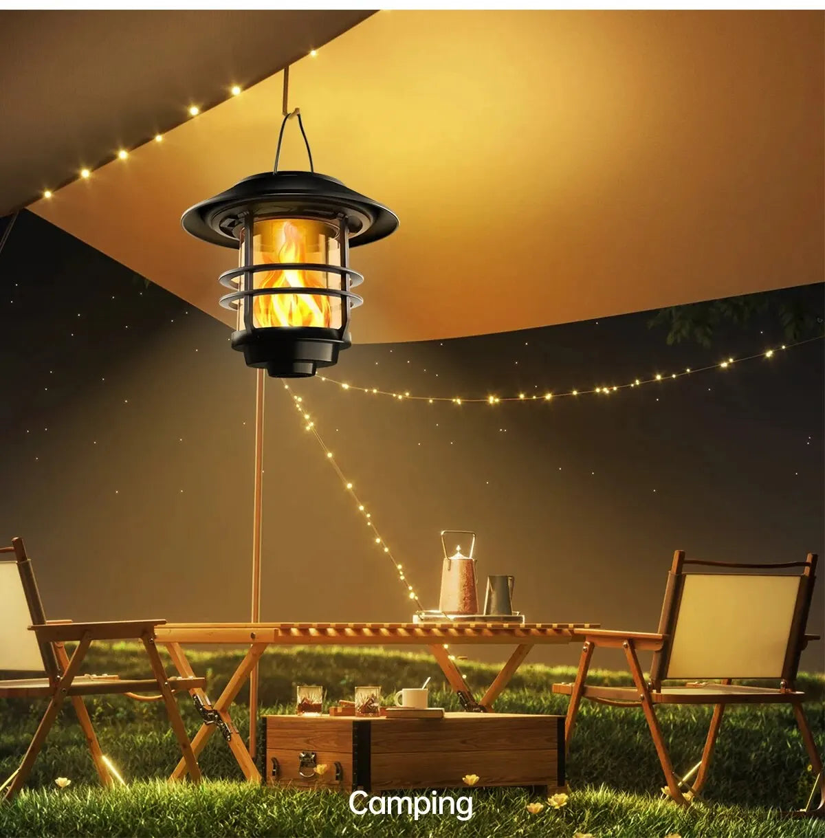 Flickering Flames Garden Lantern Set