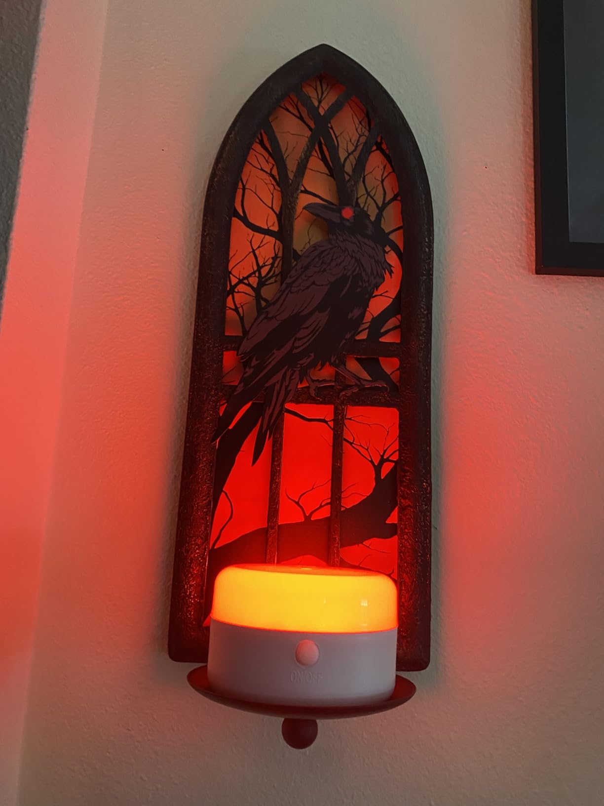 Gothic Crow Wall Candle Sconces Set