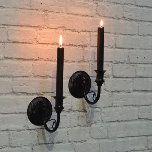 Hammered Pattern Candle Wall Sconce Set