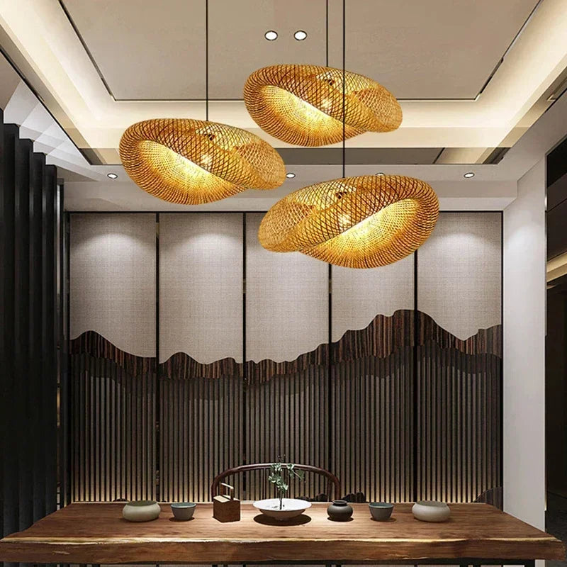 Handmade Bamboo Weaving Pendant Light