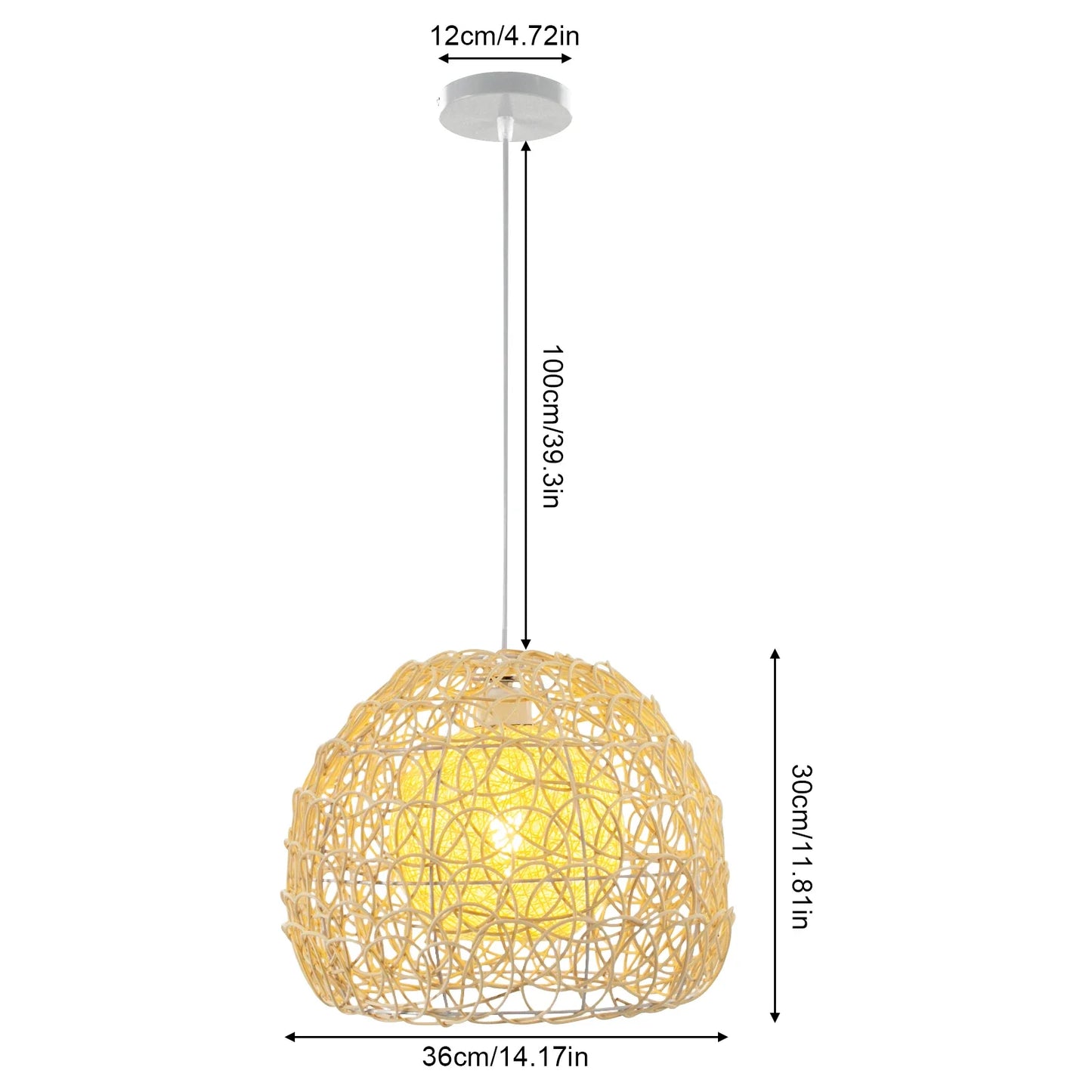 Handwoven Rattan Pendant Light