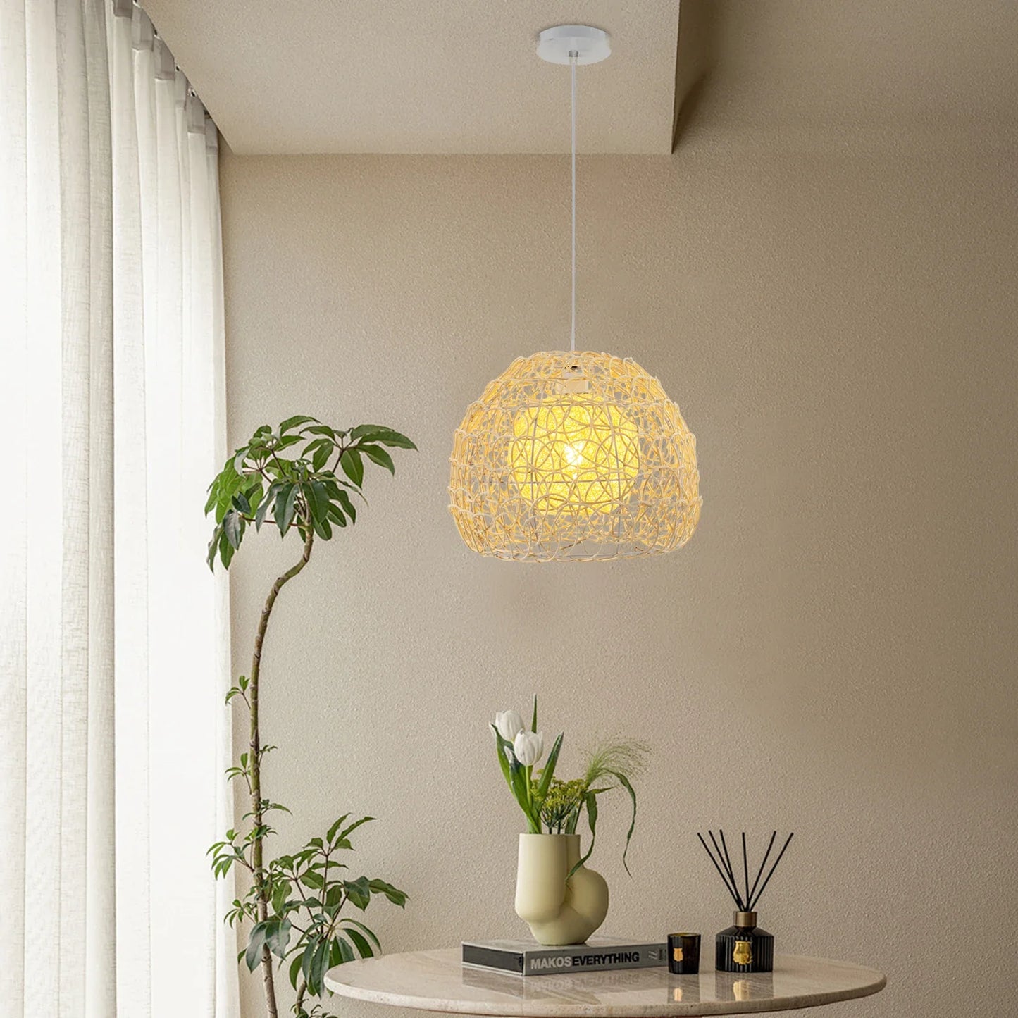 Handwoven Rattan Pendant Light