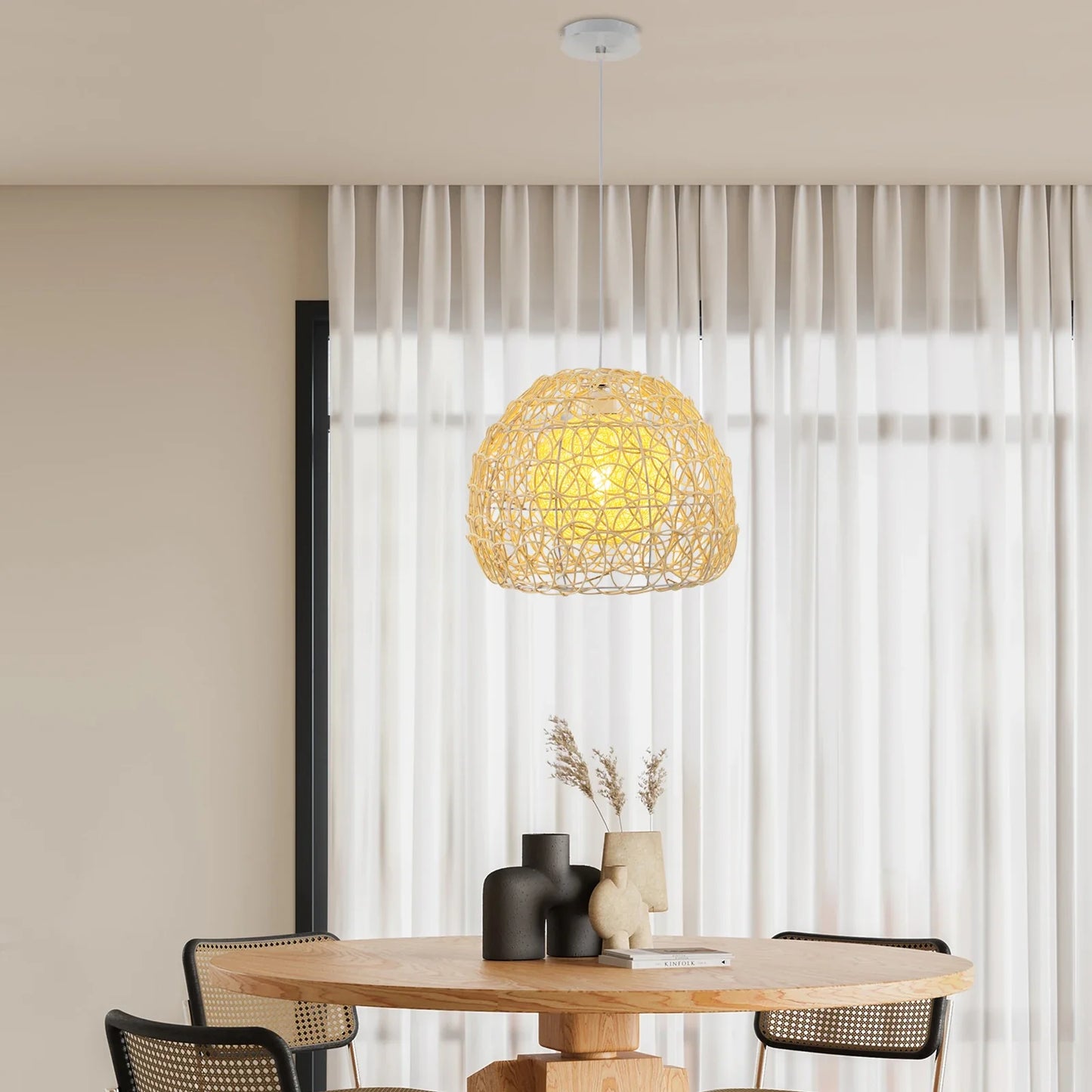 Handwoven Rattan Pendant Light