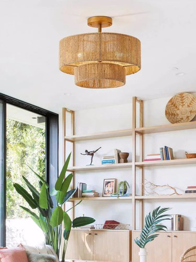 Hemp Rope Rattan Pendant Lamp