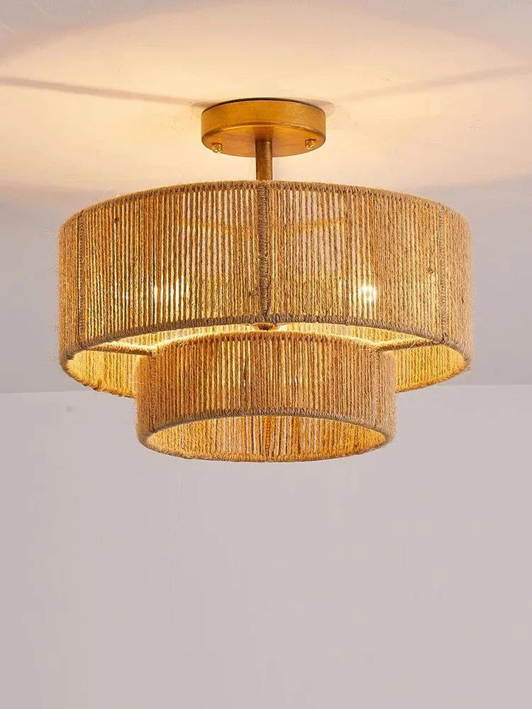 Hemp Rope Rattan Pendant Lamp