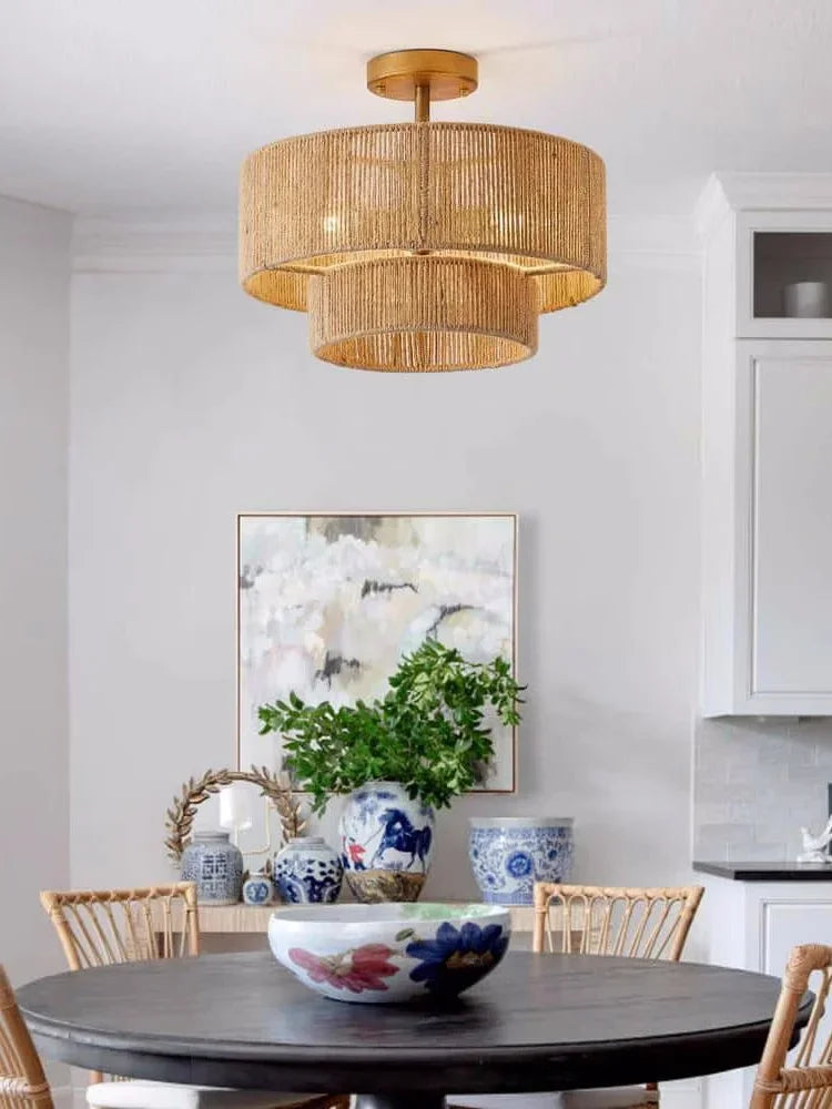 Hemp Rope Rattan Pendant Lamp