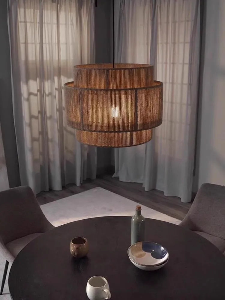 Hemp Rope Rattan Pendant Lamp