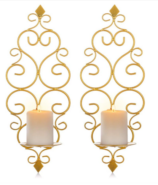Iron Wall Decorative Candle Sconce Set