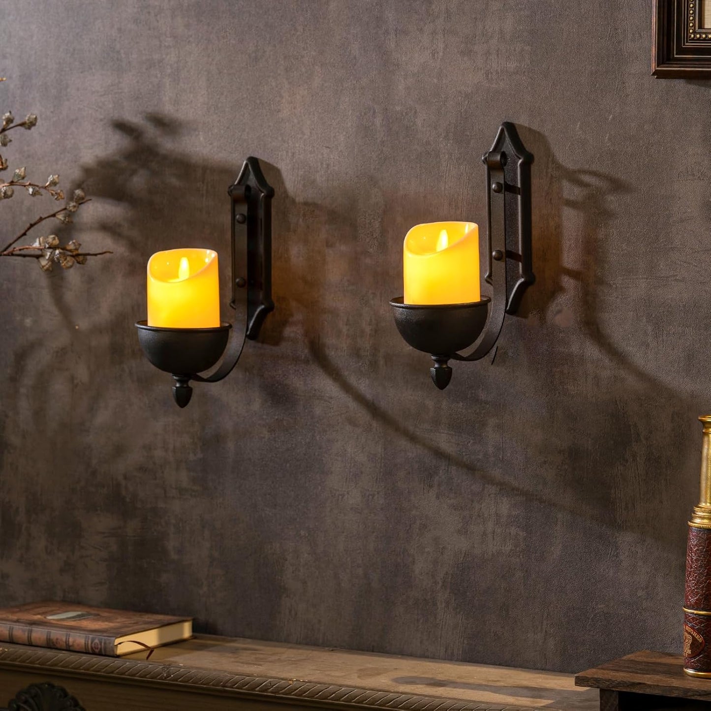 L Shape Candle Wall Sconce Set