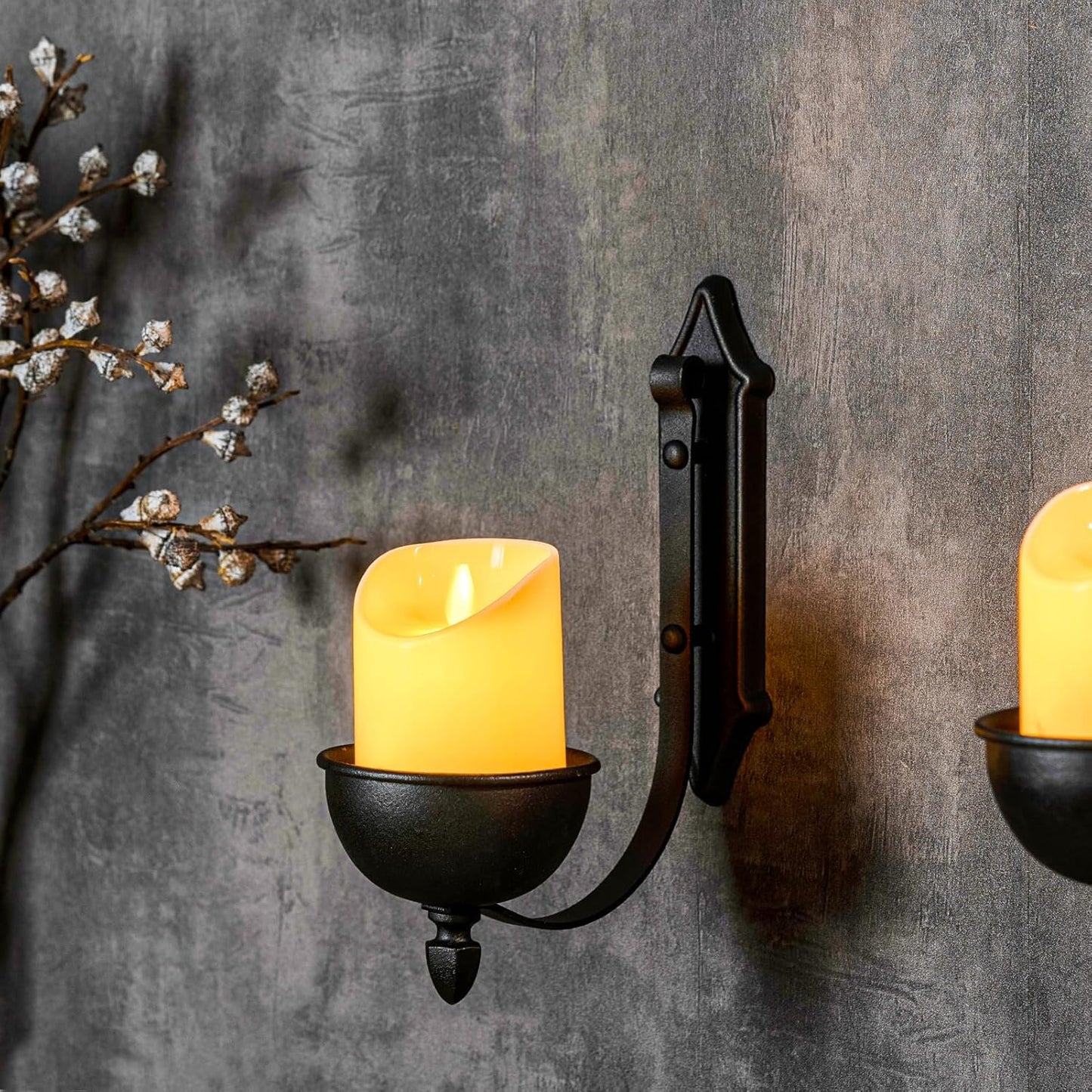 L Shape Candle Wall Sconce Set