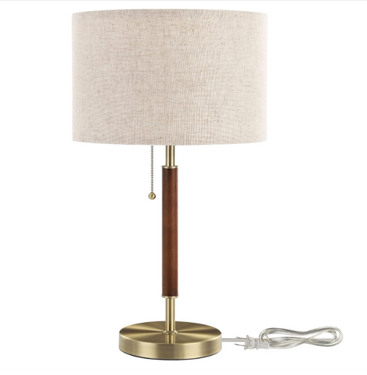 Mid Century Solid Wood Table Lamp