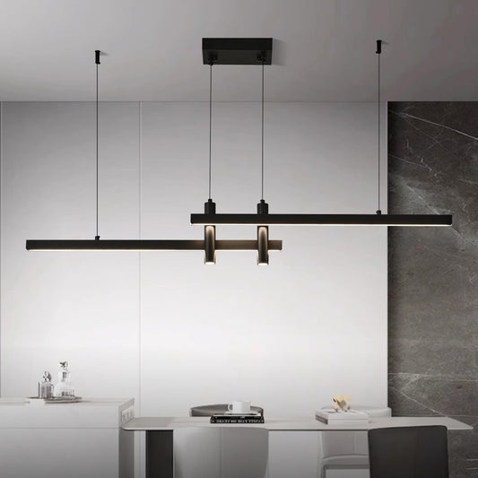 Minimalist Black Linear Pendant Light