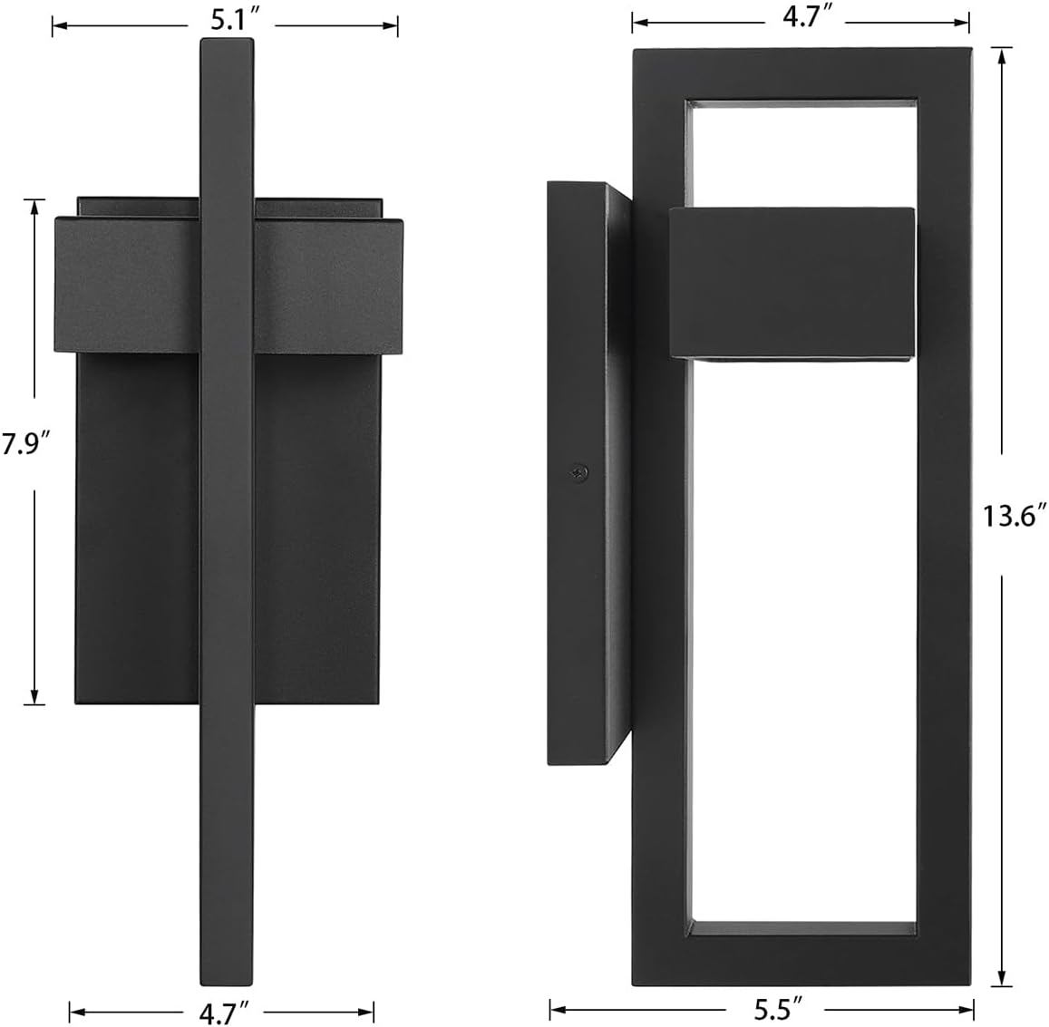 Outdoor Matte Black Lines Wall Lights
