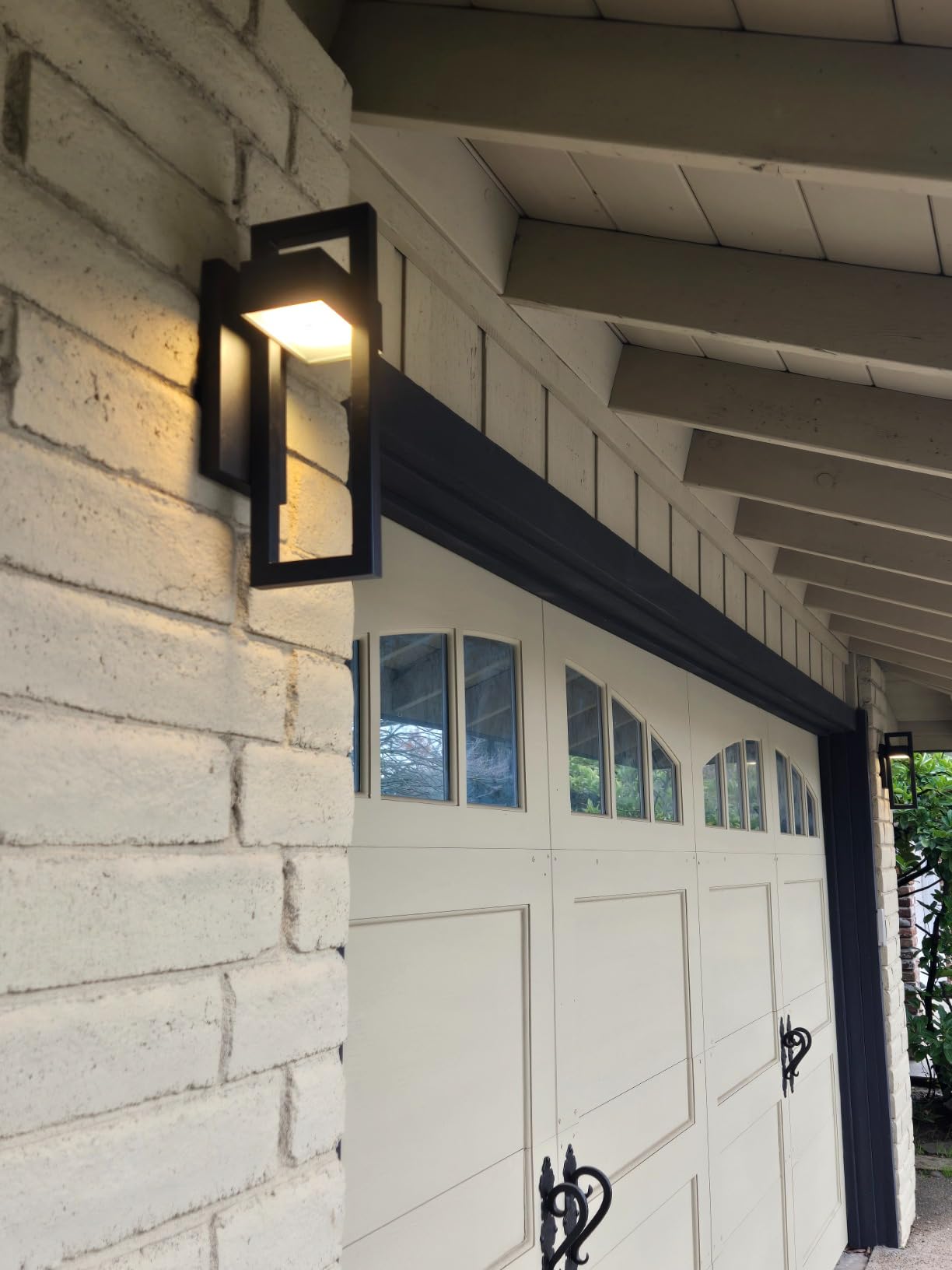 Outdoor Matte Black Lines Wall Lights