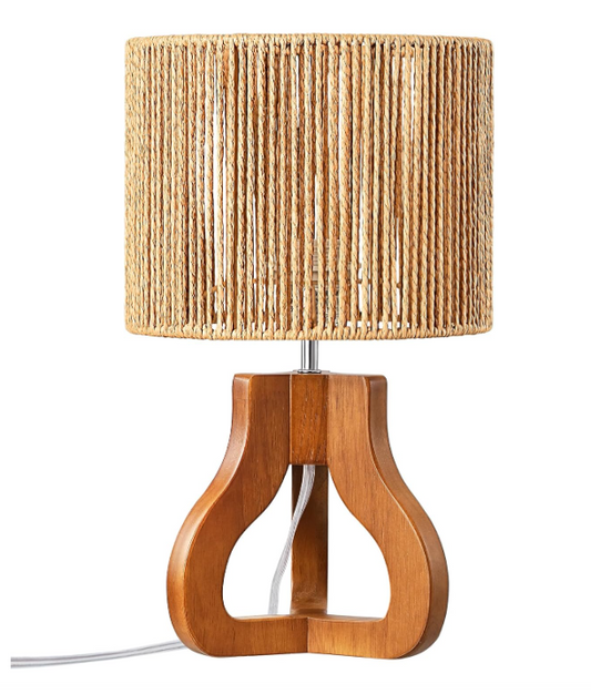Rose Wood Handwoven Shade Table Lamp