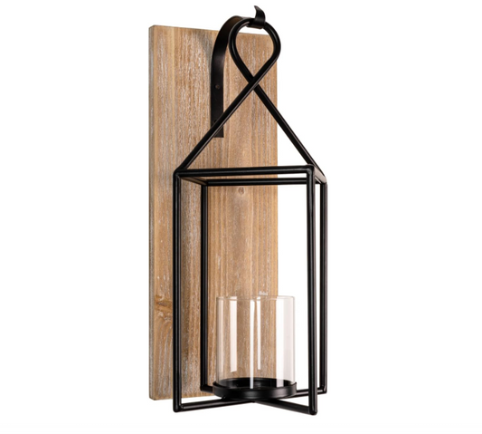 Rustic Lantern Candle Sconce