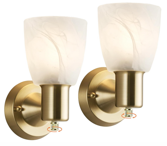 Farmhouse Frosted Glass Wall Lamp Set