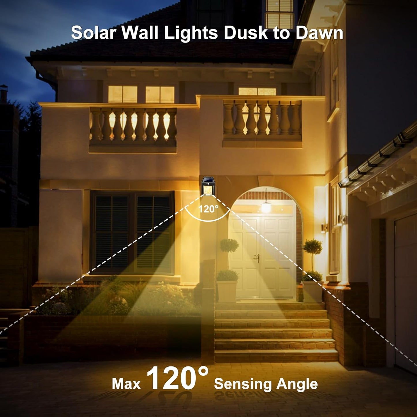 Solar Lantern Waterproof Porch Wall Lights Set