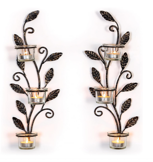 Vintage Tea Light Candle Sconce Set